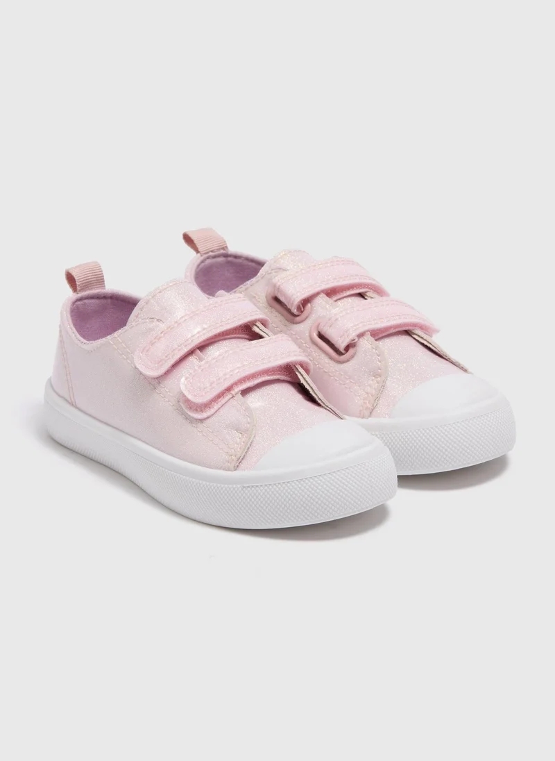 Matalan Girls Pink Glitter Strap Trainers