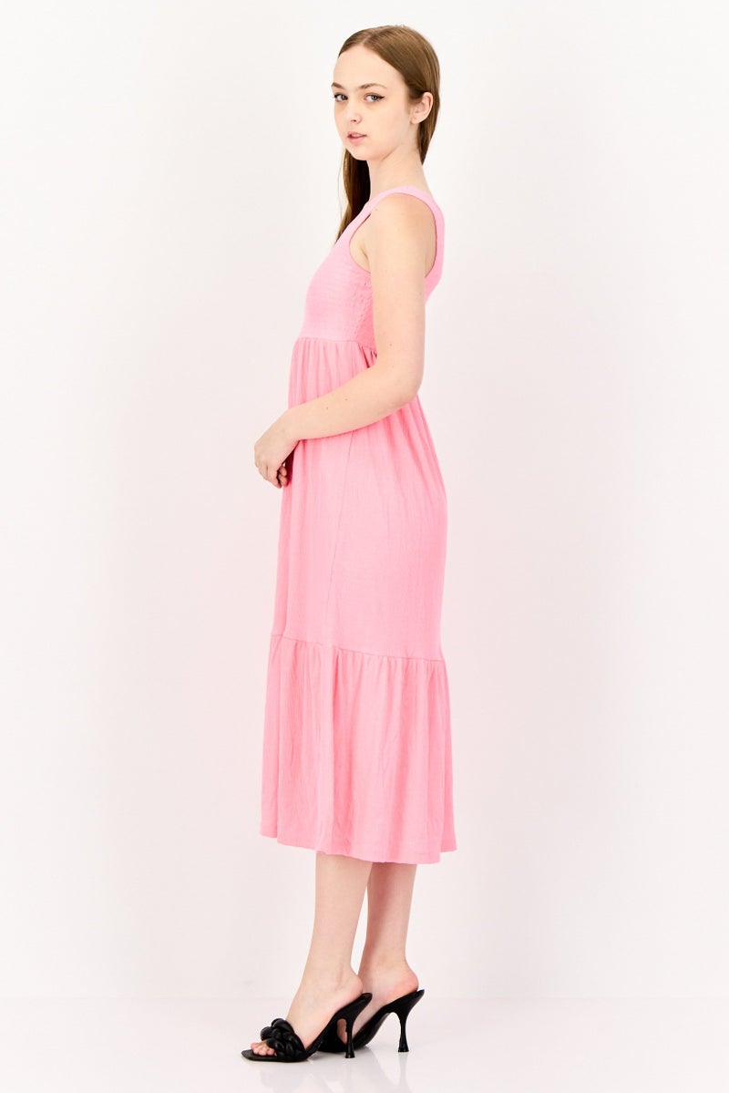 ONLY فستان A-Line مزخرف للنساء، وردي زاهي - Image 3