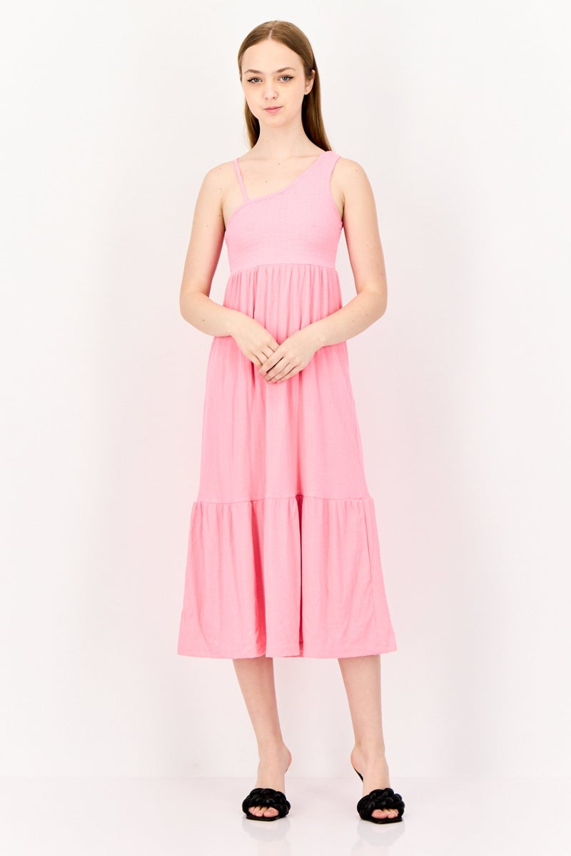 ONLY فستان A-Line مزخرف للنساء، وردي زاهي - Image 1