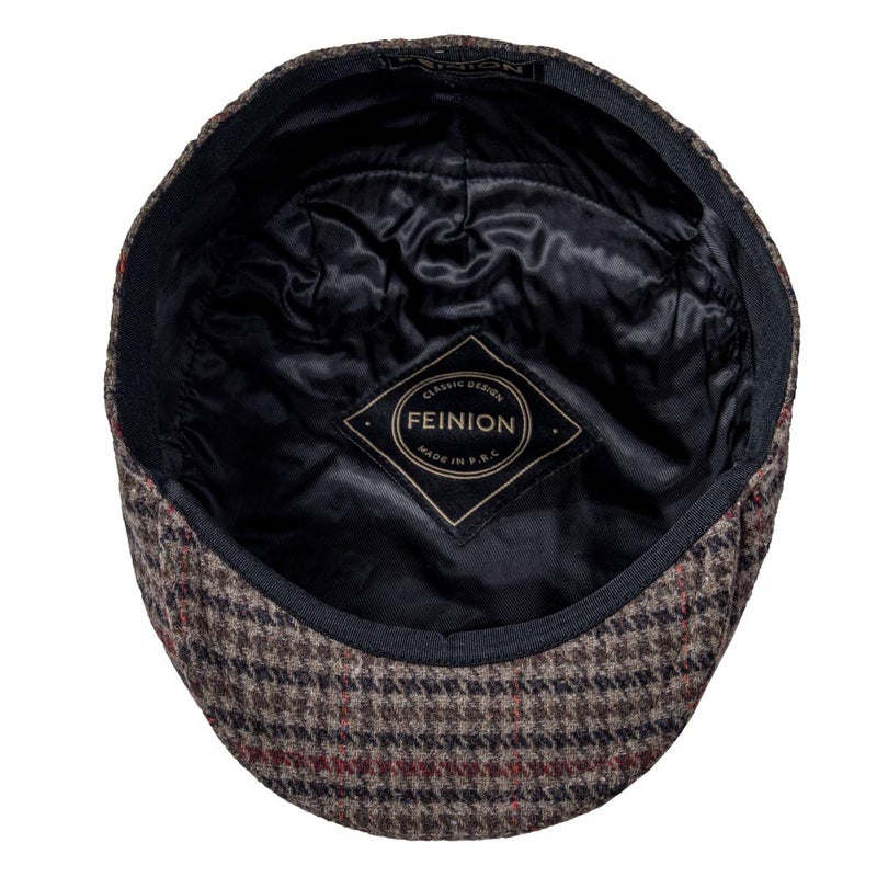 FEINION Men's Wool Tweed Newsboy Ivy Cap Gatsby Golf Flat Hat (Houndstooth Coffee, 7 1/4) - Image 5