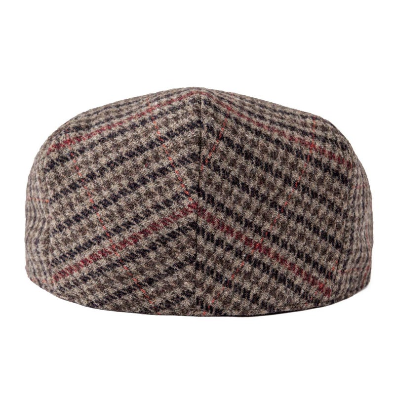 FEINION Men's Wool Tweed Newsboy Ivy Cap Gatsby Golf Flat Hat (Houndstooth Coffee, 7 1/4) - Image 4