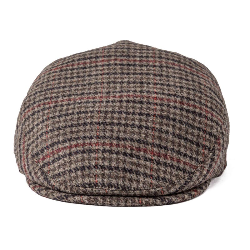 FEINION Men's Wool Tweed Newsboy Ivy Cap Gatsby Golf Flat Hat (Houndstooth Coffee, 7 1/4) - Image 3