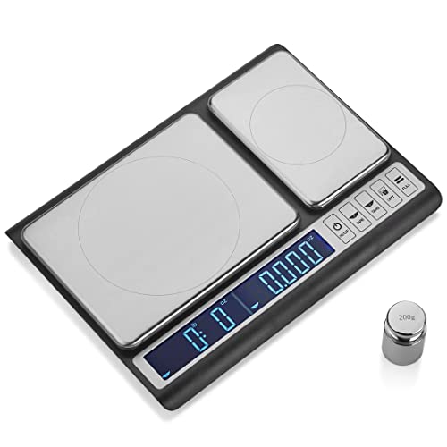 Smart Weigh Dual Platform Digital Kitchen Scale Stainless Steel Culinary Kitchen Scale 10 kilograms x 0.01 Grams High Precision Digital Food Scale Tare Function LCD w/Backlit for Baking Cooking Food - Image 1