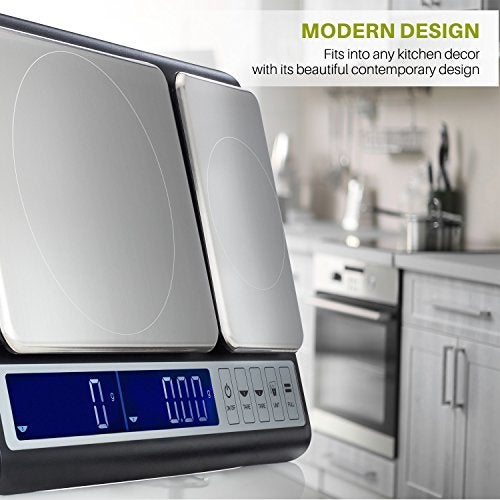 Smart Weigh Dual Platform Digital Kitchen Scale Stainless Steel Culinary Kitchen Scale 10 kilograms x 0.01 Grams High Precision Digital Food Scale Tare Function LCD w/Backlit for Baking Cooking Food - Image 5