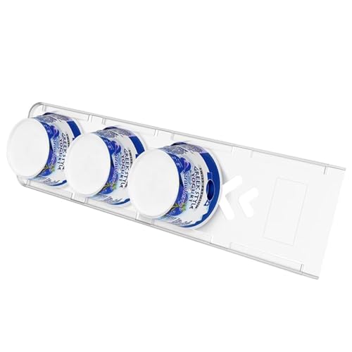 SOPHICO Organizer for Fridge, 4 Capacity Sliders for Refrigerator, Yogurt Holder With Adhesive Tapes for 3.75 Inch Greek and Vegan Yogurt (Transparent, 1 Pack) - Image 1