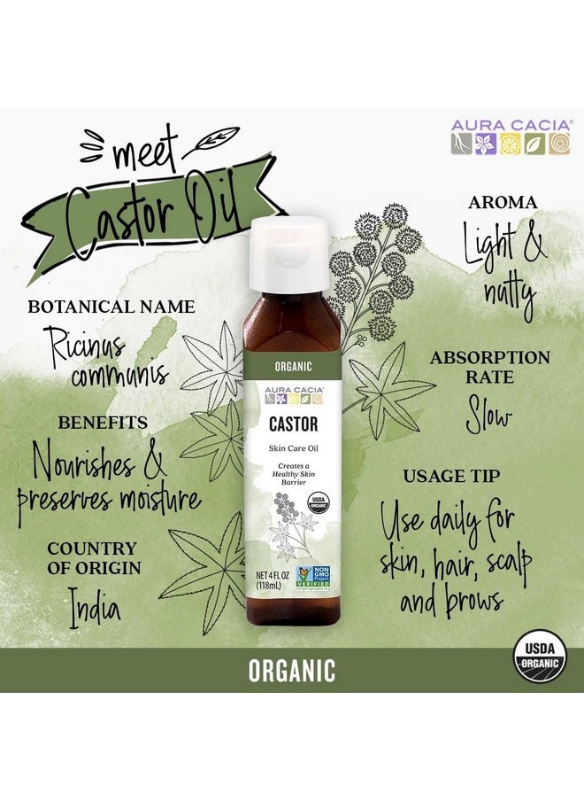 Aura Cacia Aura Cacia Organic Skin Care Oil, Castor, 4 Fluid Ounce  - Image 3