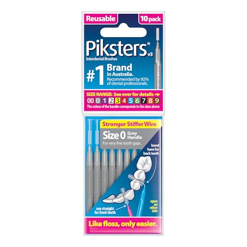 Piksters Interdental Brushes, Size 0, Grey Handle - Image 1