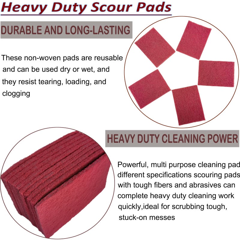 Tonmp 10 Pack 6" x 9" 400 Grit General Purpose Scuff Pads for Scuffing, Scouring, Sanding, Paint Primer Prep Adhesion Scratch - Surface Preparation Automotive Car Auto Body Woodworking (Red) - Image 4