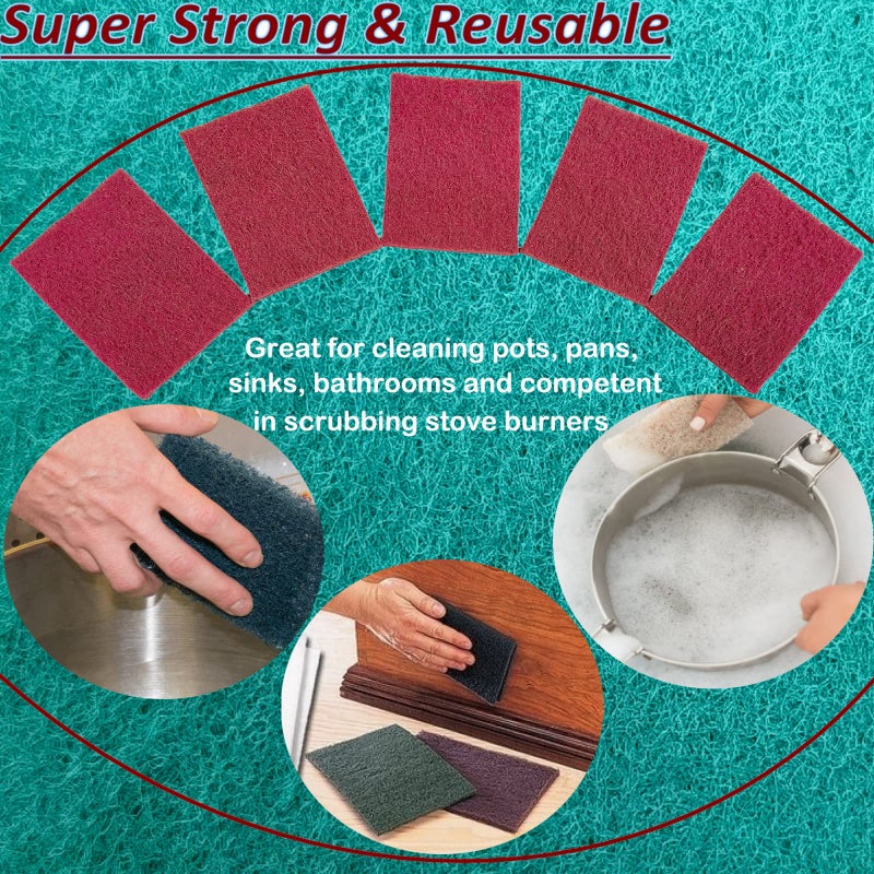 Tonmp 10 Pack 6" x 9" 400 Grit General Purpose Scuff Pads for Scuffing, Scouring, Sanding, Paint Primer Prep Adhesion Scratch - Surface Preparation Automotive Car Auto Body Woodworking (Red) - Image 5
