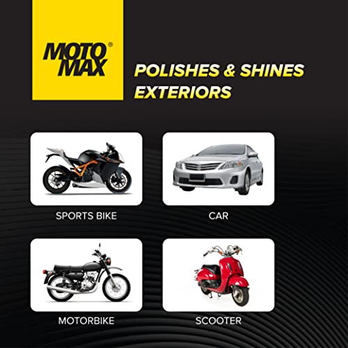 Motomax موتوماكس بايك ليكويد بوليش 100 مل | يزيل البقع الصعبة، لمعة عالية وبريق على الأسطح المعدنية واللدائنية المطلية | يأتي مع إسفنجة للتطبيق السهل على الدراجة، الدراجات النارية - Image 3