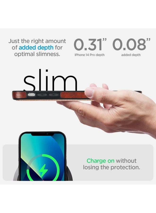 HuHa Case Cover For iPhone 13 mini Retro Leather Invisible Stand MagSafe Phone Case(Brown) - Image 5