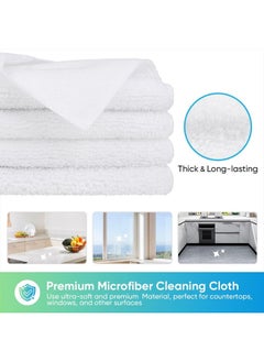 HOMEXCEL White Microfiber Cleaning Cloth, 12 Pack Premium Microfiber Towels for Cars, Lint Free, Scratch-Free, Highly Absorbent, Reusable Cleaning Rags for Car, Household, Kitchen, 11.5"X11.5"  - Image 2