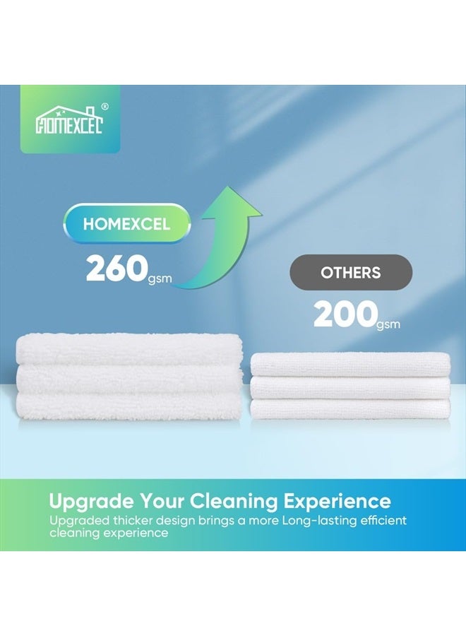 HOMEXCEL White Microfiber Cleaning Cloth, 12 Pack Premium Microfiber Towels for Cars, Lint Free, Scratch-Free, Highly Absorbent, Reusable Cleaning Rags for Car, Household, Kitchen, 11.5"X11.5" - Image 4