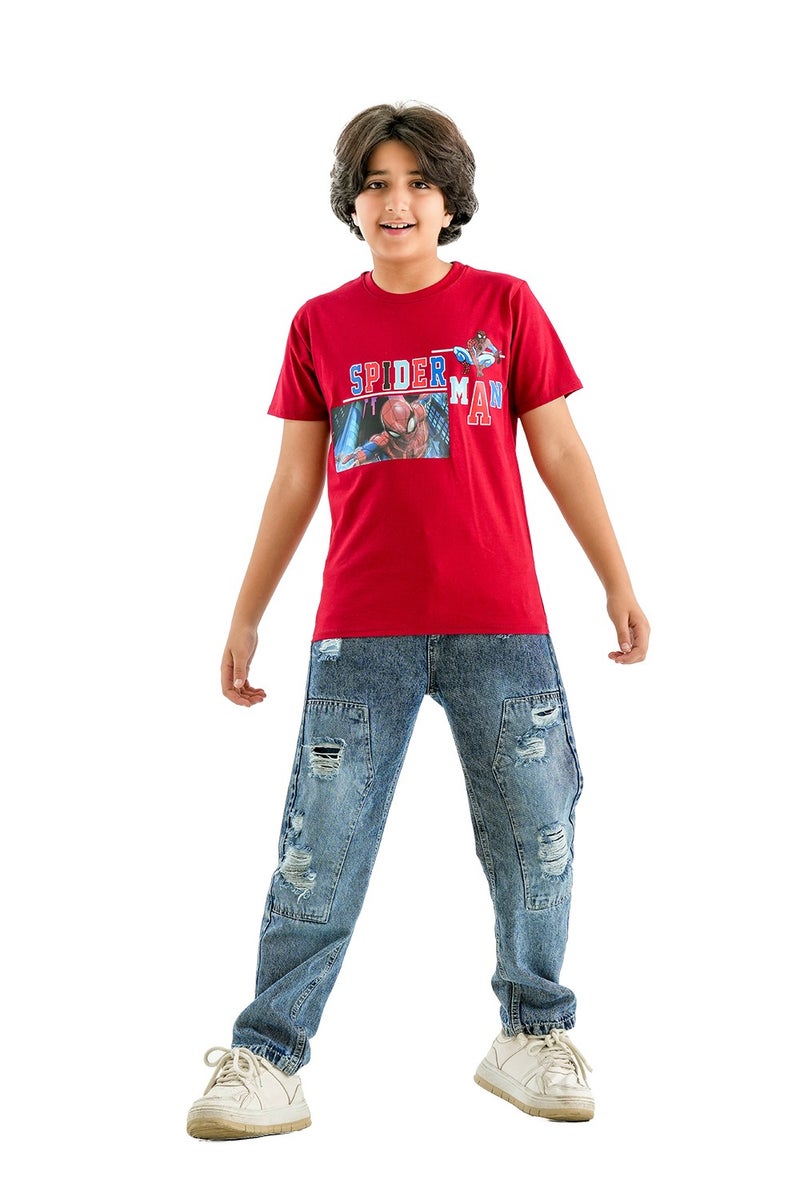 JOCKEY Boy Spider Man Printed Summer SS T-shirt