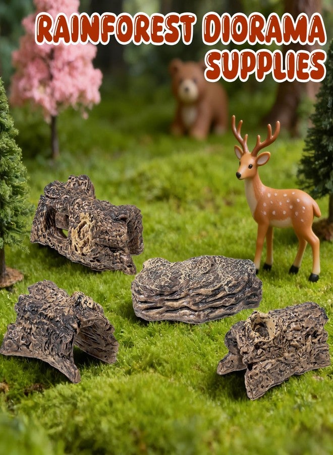 Warmtree 6 Pcs Diorama Rocks Artificial Tree Stump Miniature Stone for Diorama Supplies Micro Train Landscape Mini Garden Figurines Fish Tank Decor Cave Terrarium - Image 5