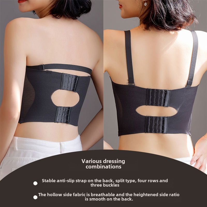 Strapless Bra Anti-Slip Full Support Invisible Skin color  - Image 5