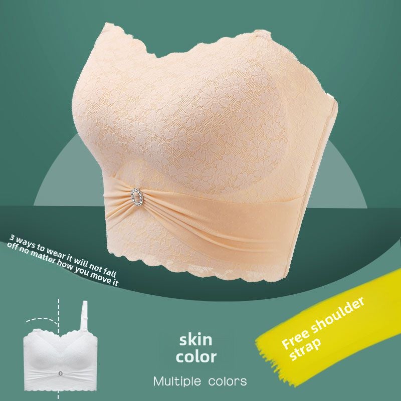 Strapless Bra Anti-Slip Full Support Invisible Skin color  - Image 1