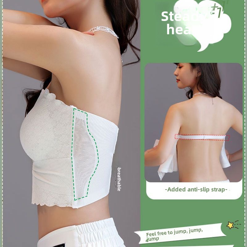 Strapless Bra Anti-Slip Full Support Invisible Skin color  - Image 3
