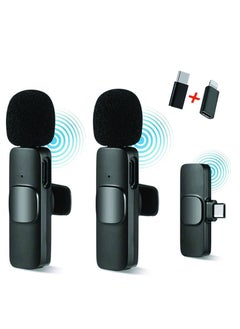 Generic Wireless Microphone Lavalier Microphone 2 in 1 for iPad YouTube Facebook Live Streaming Vlog Audio Recording Cordless Mini mic with noise reduction and Plug-Play  - Image 1