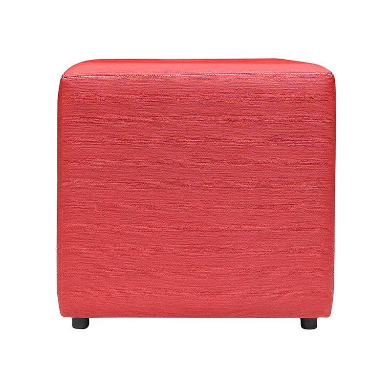 SIWA أوتماني مربع فاخر من جلد صناعي بتصميم سيوة غريتا باللون الأحمر - Image 1