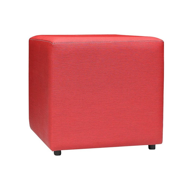 SIWA أوتماني مربع فاخر من جلد صناعي بتصميم سيوة غريتا باللون الأحمر - Image 3