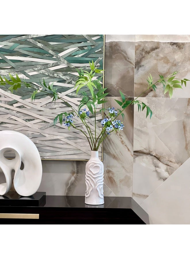 MirageBotanics White Vase for Flowers, Plants, Artificial Flowers, Faux Plants, Dried Flowers,Dry Reed Grass Home Office Hotel Decor - Image 3