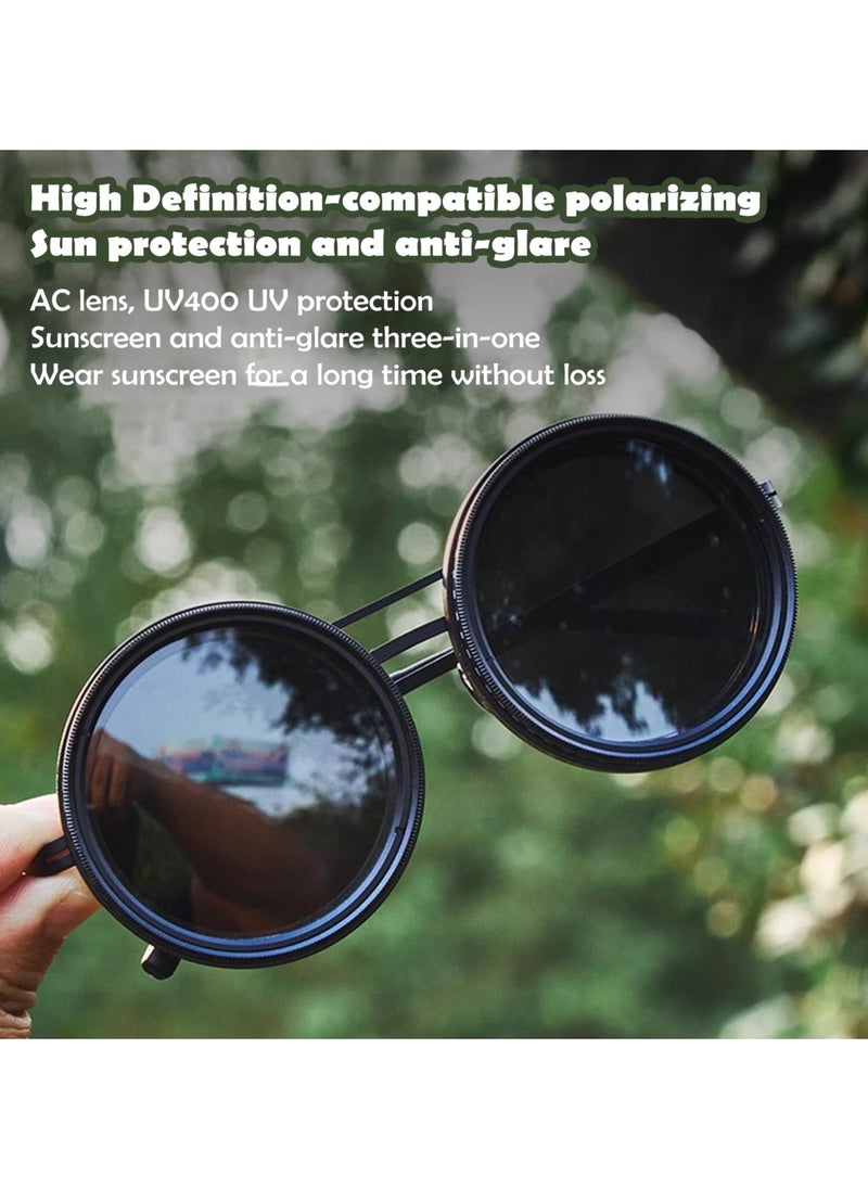 Ru syanl - Adjustable Tint Round Polarized Sunglasses for Unisex 1-9 Gears Beach Sunglasses Eyewear with Adjustable Lens - Image 1