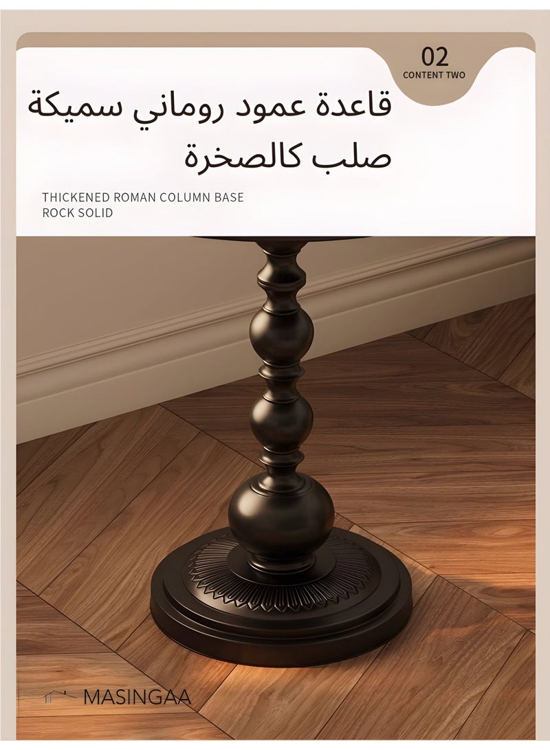 ماساجا طاولتان جانبيتان للقهوة، طاولة جانبية للأريكة، طاولة زاوية صغيرة بتصميم نورديك، طاولة شاي جانبية لغرفة المعيشة، أو في الهواء الطلق، أو غرفة النوم، لون أبيض، 40×40×52 سم - Image 5