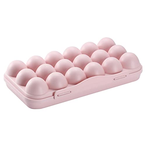 HomeFast 18 Rectangular Egg Holders for Refrigerator | Travel Egg Storage Container | Plastic Egg Tray for Refrigerator & Camping | Durable Egg Box for Kitchen & Outdoor Use | Pink - Image 2