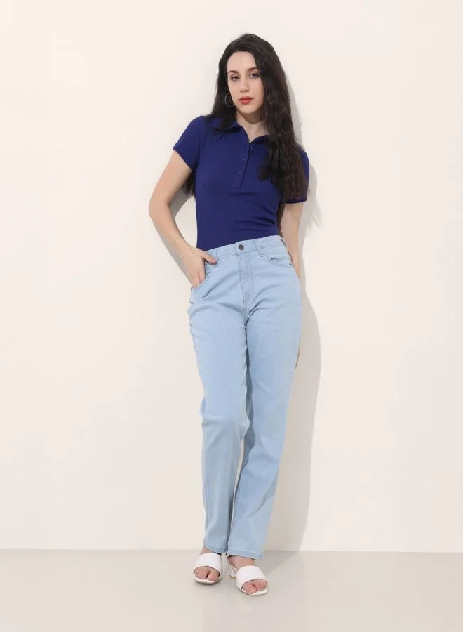 Freehand  Women Straight Fit Solid Mid Rise Jeans  | Best Price UAE