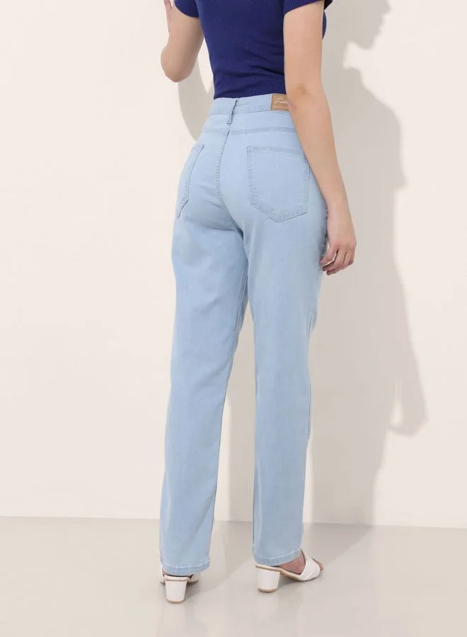 Freehand  Women Straight Fit Solid Mid Rise Jeans  | Best Price UAE