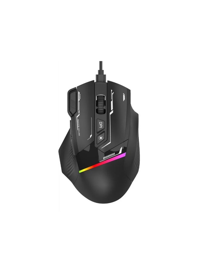 porodo 4 in 1 Gaming Kit with Keyboard, Head phone, Mouse and Mouse Pad, Windows and Linux Compatibility, 13 RGB Light Mode - Black - Image 5