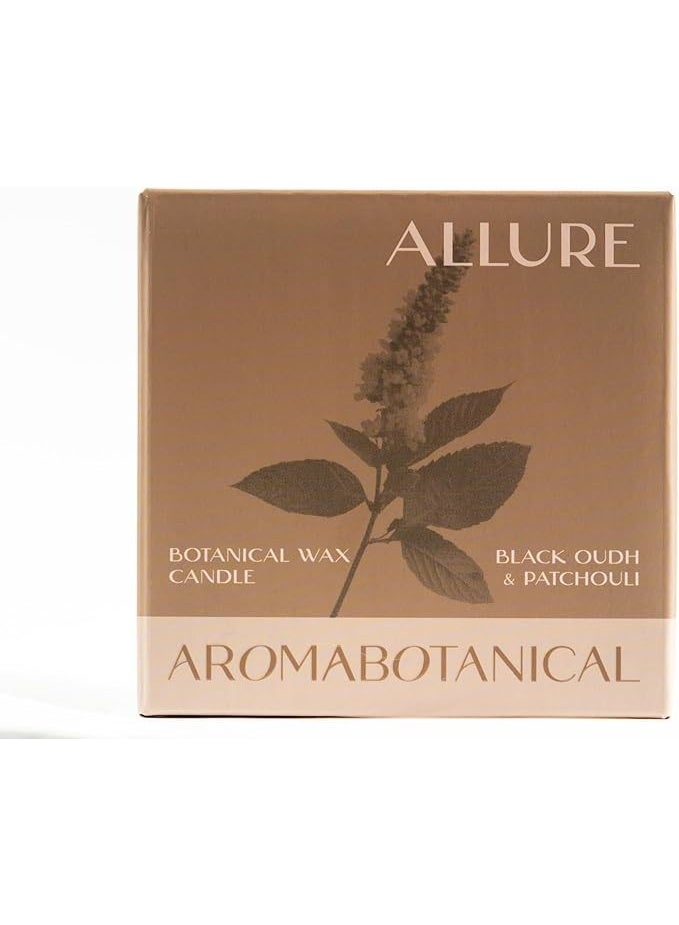 ALLURE Jar Candle 400g | Black Oudh & Patchouli Scented Candle | Botanical Wax Aromatherapy Candle | Long Lasting Clean Burn | Luxury Home Fragrance Gift for Living Room - Image 2