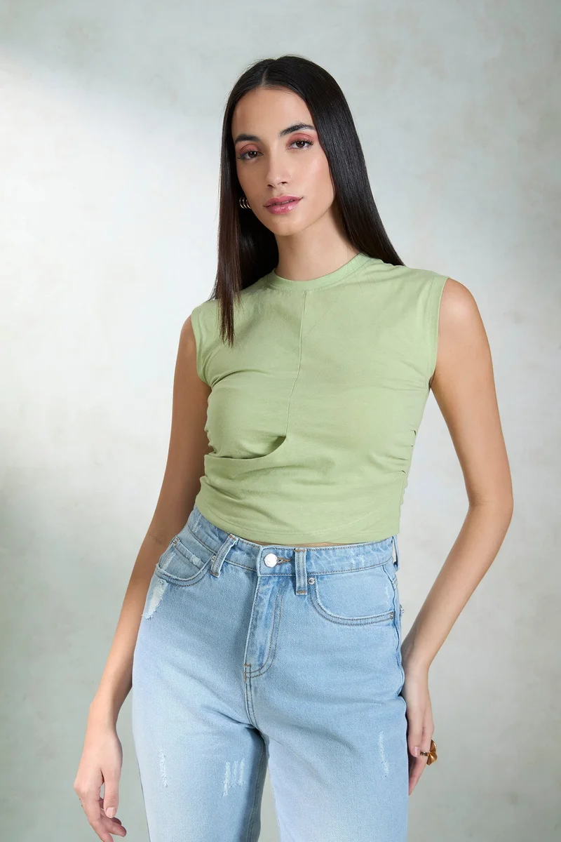 Virgio VIRGIO 100% Cotton Jersey Fitted Winter Pearl Top