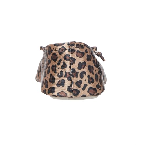 isotoner Women's Satin Ballerina Slippers with Soft Tie Bow and Suede Sole Flat Sandals, Cheetah, 5-6 - Image 5
