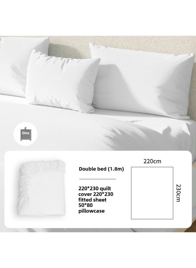 Bedhat Disposable Four-piece Bed Sheet Quilt Cover Pillowcase Dirty And Dust-proof Thickened Hotel Homestay Hospital Travel Use-Color: Double Fitted Sheet Set Of Four Independent Bags - Image 1
