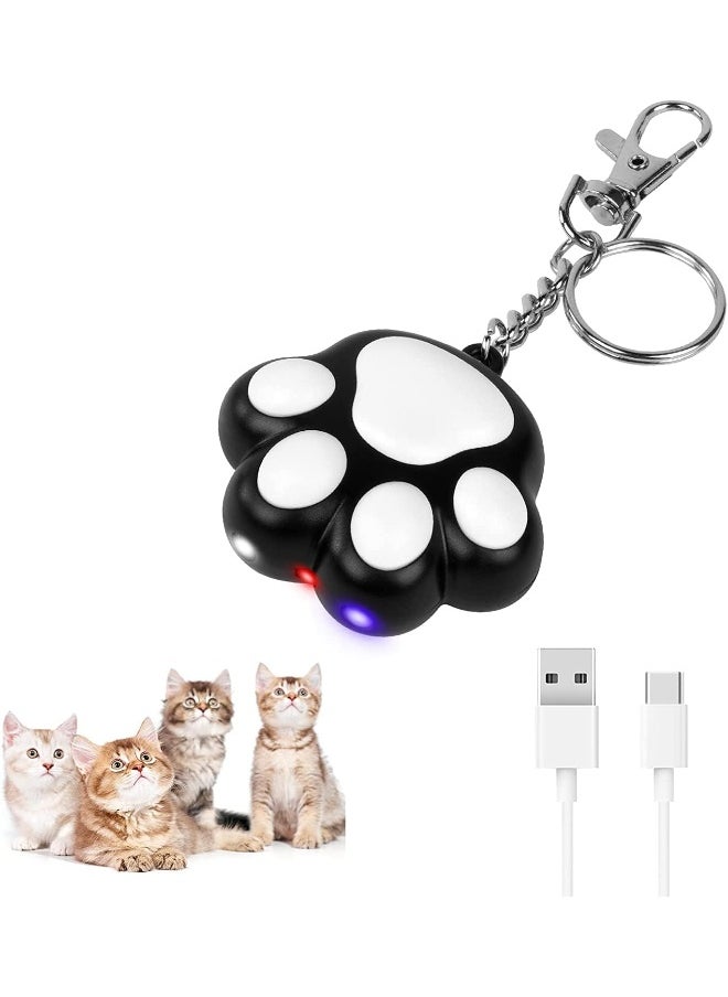 Mumoo Bear Mumoo Bear 7 in 1 Cat Dog Red Pointer Light Toy, Portable Cat Paw Toys Interactive Mini Pendant Keychain Toy, USB Rechargeable LED Cat Pen Light, Pet Scratching Practice Chase Training Tool (Black)  - Image 1