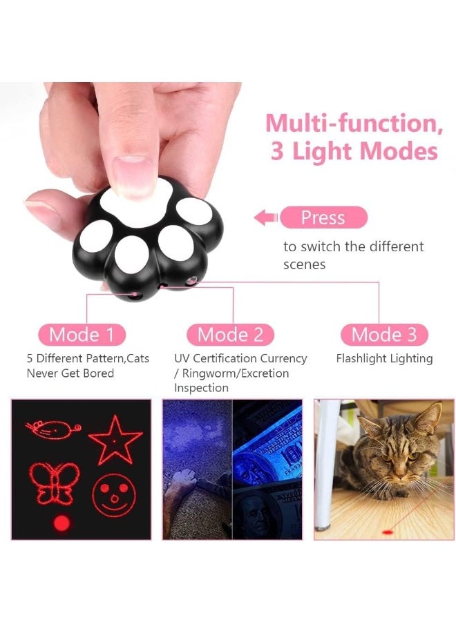 Mumoo Bear Mumoo Bear 7 in 1 Cat Dog Red Pointer Light Toy, Portable Cat Paw Toys Interactive Mini Pendant Keychain Toy, USB Rechargeable LED Cat Pen Light, Pet Scratching Practice Chase Training Tool (Black)  - Image 5