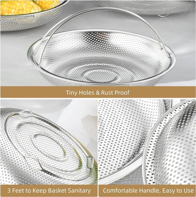 NIL JO AllInOne Pan Steamer Basket Premium Stainless Steel Construction Dishwasher Safe Perfect for Steaming Vegetables Full Handle for Easy Use 1 pcs - Image 4