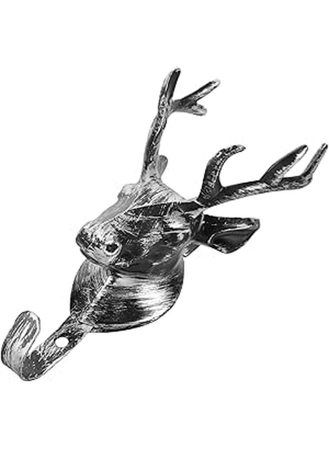 Deer Head Wall Hook Coat Rack Hat Holder For Keys Scarves Bags Towels Black - Image 1