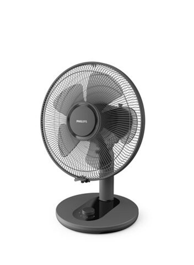 Philips CX1030/01--Philips Table Fan 1000 Series, Strong airflow up to 2000 m3/h, 3 speeds for personalized comfort, Head diameter 35cm, Quiet cooling at 35 dB, Automatic rotation & tilting. CX1030/01 black - Image 2