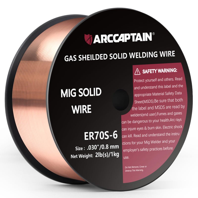 ARCCAPTAIN Mig Welding Wire Mig Wire ER70S6 2Lbs Gas Solid Carbon Steel Low Splatter Mig Welding Wire Compatible With Lincoln Miller Forney Harbor Welder 1KG 0030 2Lb - Image 2