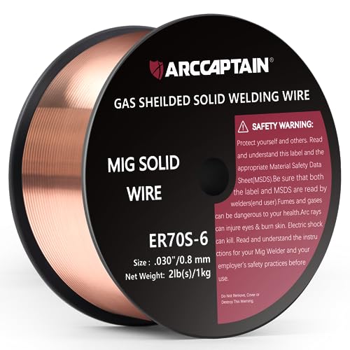 ARCCAPTAIN Mig Welding Wire Mig Wire ER70S6 2Lbs Gas Solid Carbon Steel Low Splatter Mig Welding Wire Compatible With Lincoln Miller Forney Harbor Welder 1KG 0030 2Lb - Image 1