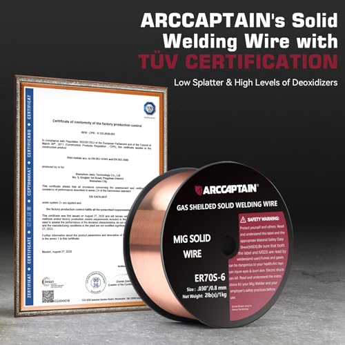 ARCCAPTAIN Mig Welding Wire Mig Wire ER70S6 2Lbs Gas Solid Carbon Steel Low Splatter Mig Welding Wire Compatible With Lincoln Miller Forney Harbor Welder 1KG 0030 2Lb - Image 3