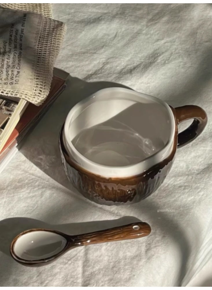 كوب قهوة جوز الهند الإبداعي، كوب السيراميك، كوب الإفطار المنزلي، كوب - Image 5