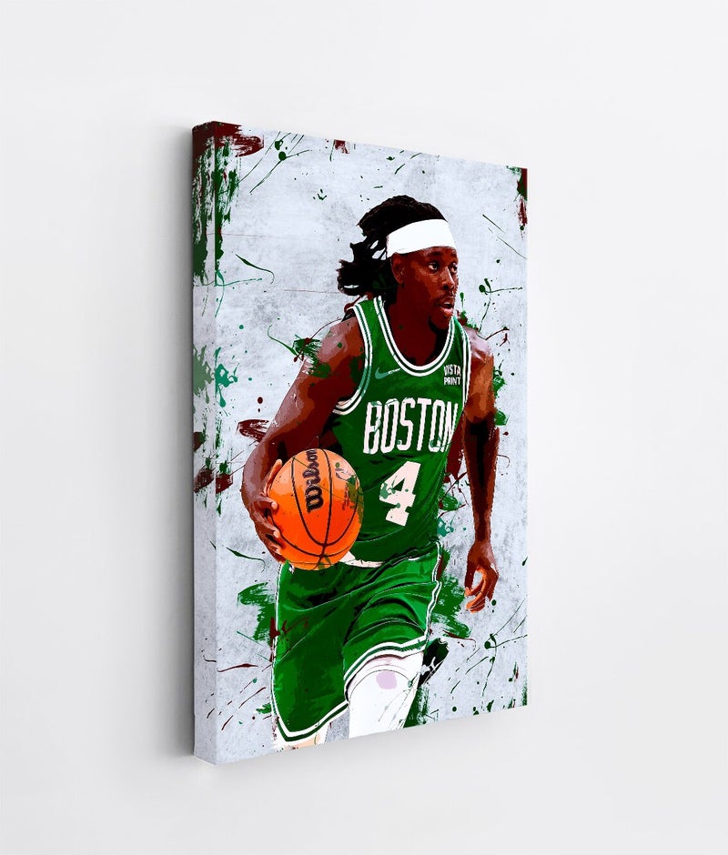 TNESSENTIAL Jrue Holiday Wall Art Boston Celtics Framed Canvas Poster Basketball Wall Art Print NBA Artwork Home Decor C95 Birthday Gift - Image 1