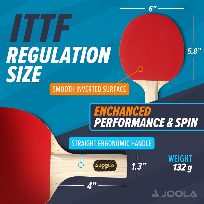 JOOLA All-in-One Indoor Table Tennis Hit Set with 4 Rackets, 8 Balls, and Carrying Case - Image 4