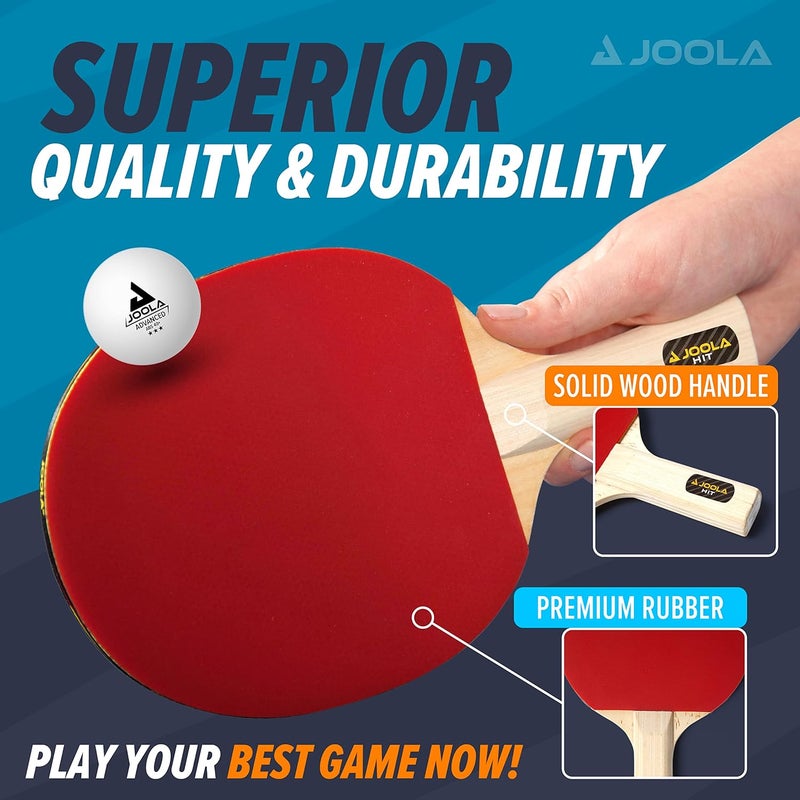 JOOLA All-in-One Indoor Table Tennis Hit Set with 4 Rackets, 8 Balls, and Carrying Case - Image 5