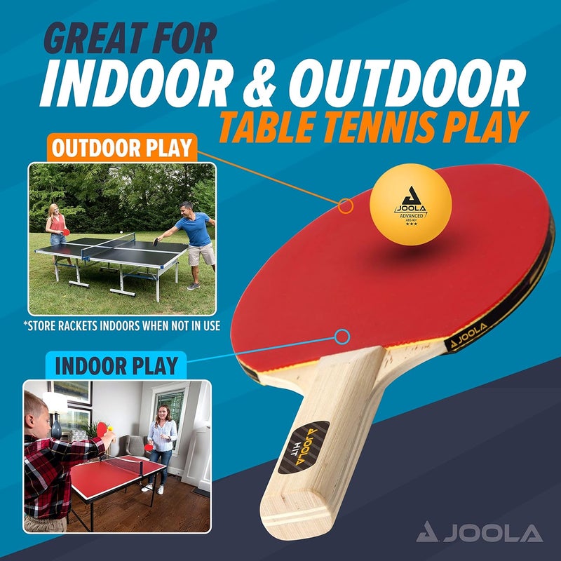 JOOLA All-in-One Indoor Table Tennis Hit Set with 4 Rackets, 8 Balls, and Carrying Case - Image 3