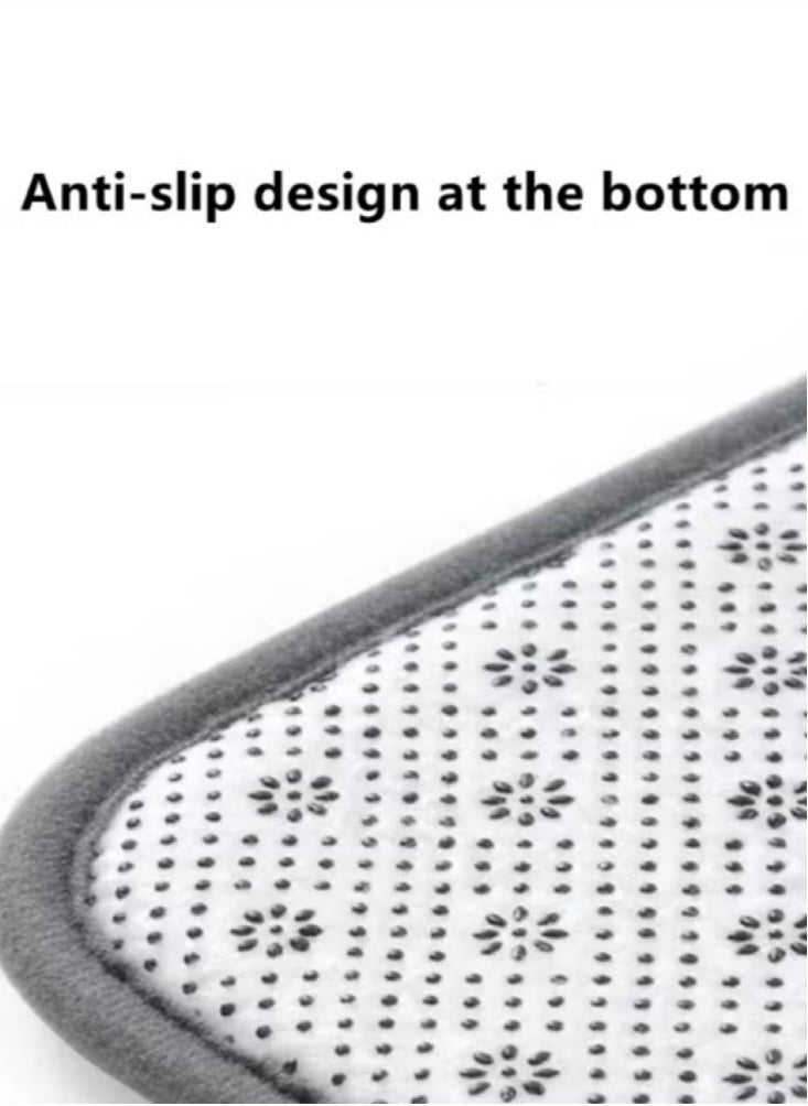 Kutis 2-Pieces European Simple Style Toilet Floor Mat Suit Bathroom Carpet Set Polyester Fiber Grey 80x50 cm And 50x40 cm  - Image 5